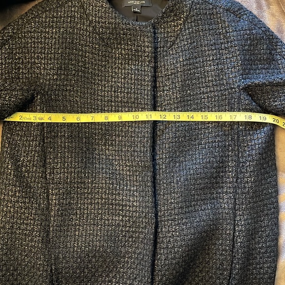 🔥🔥ANN TAYLOR | Oversized Chanel-Like Black Tweed Layering Jacket - sz 4/6 - Picture 9 of 11